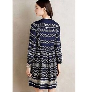 Anthropologie Holding Horses | Women Black VNeck Farica Knee Length Dress Size S